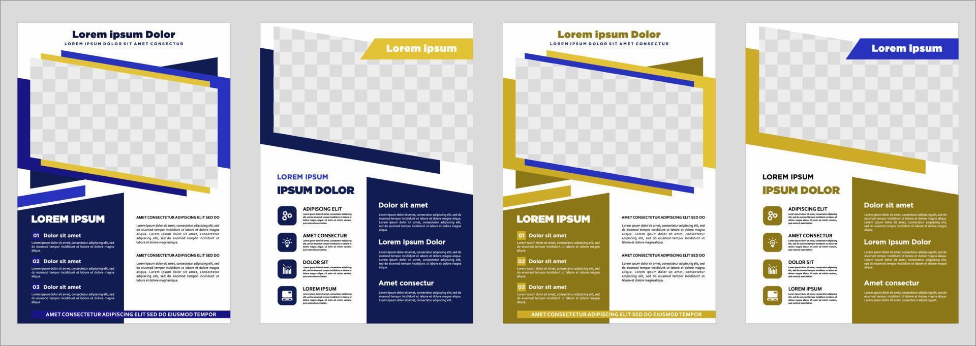 cubierta de diseño de folleto diseño moderno folleto de póster de informe anual en a4 con triángulos de colores vector