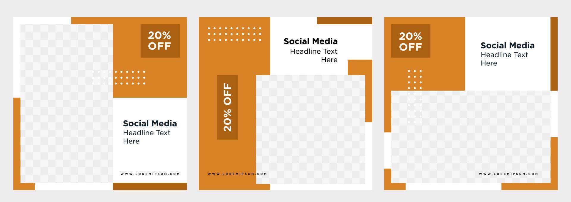 Minimalist social media post template collection or banner vector