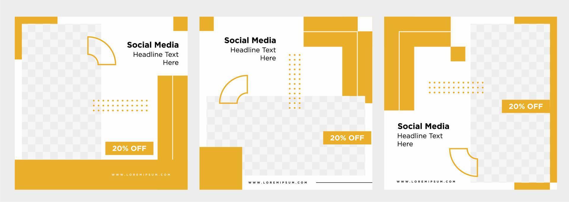 Minimalist social media post template collection or banner vector