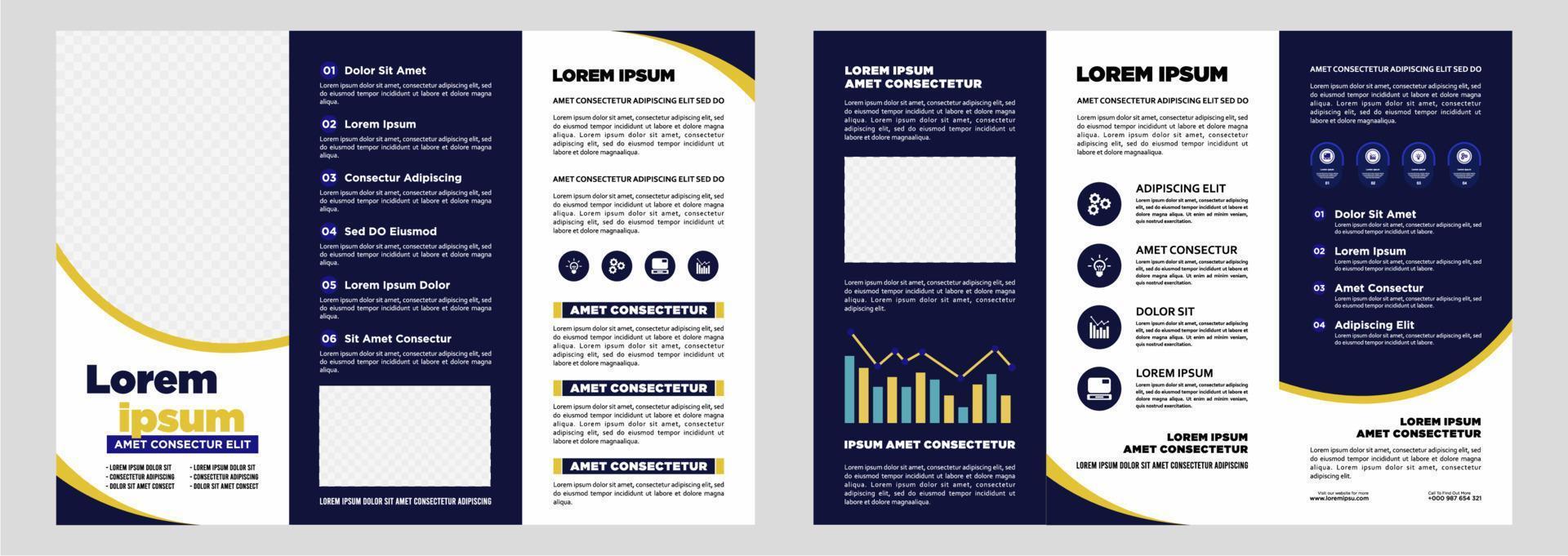 plantilla de folleto tríptico de marketing digital empresarial minimalista vector