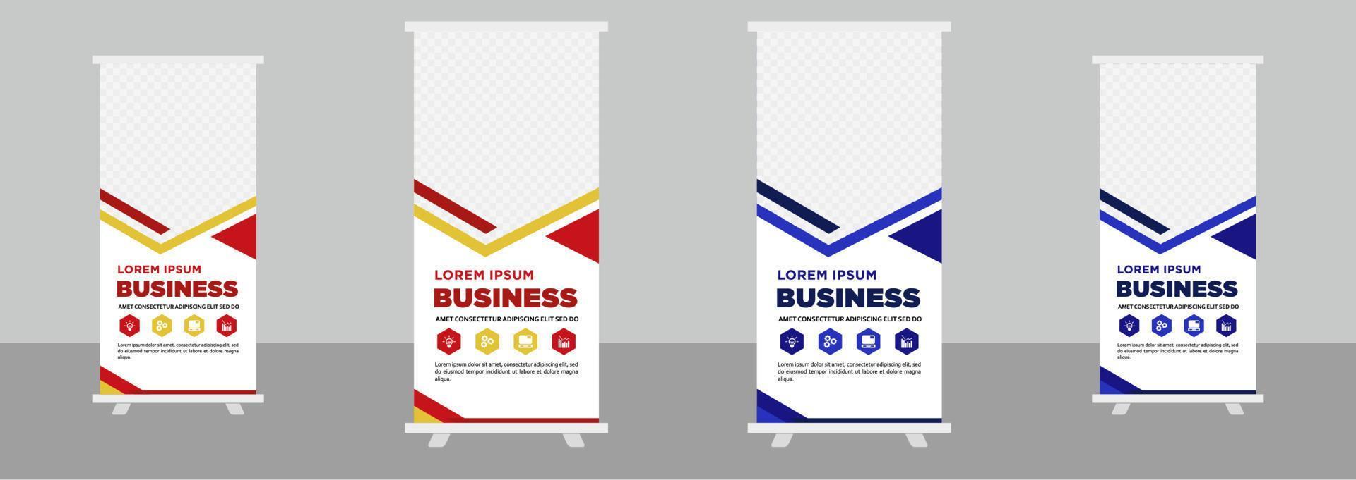 Corporate business roll up stand banner design template vector