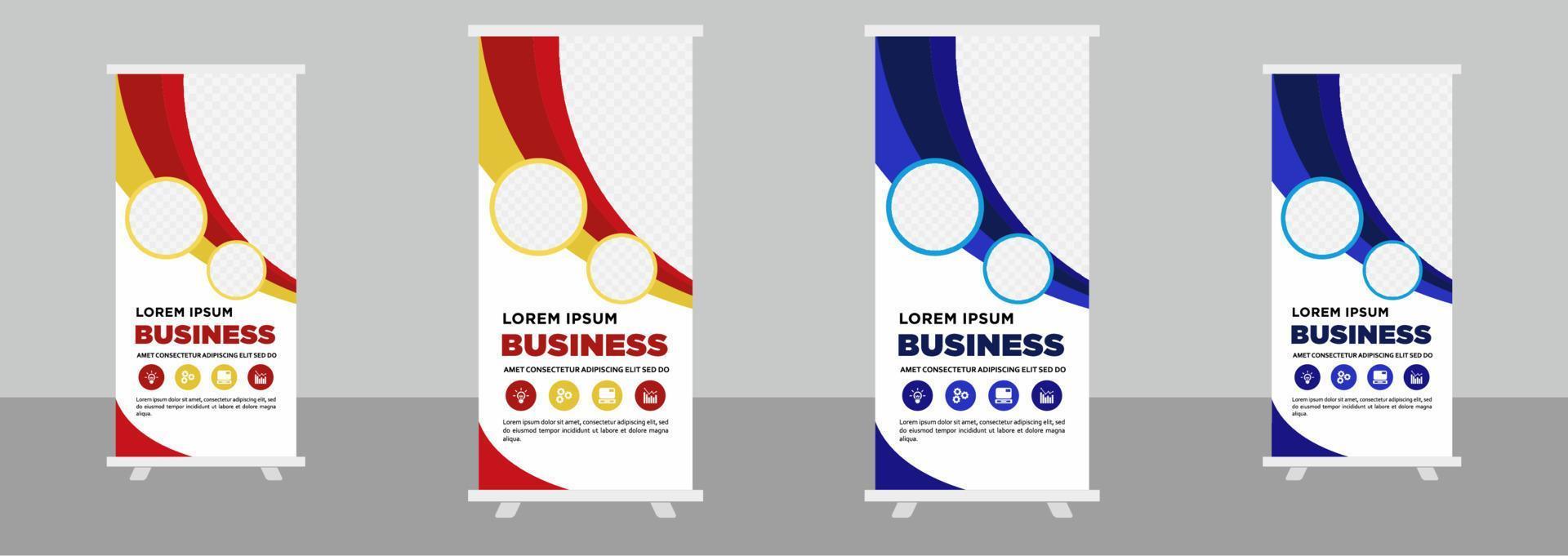 Corporate business roll up stand banner design template vector