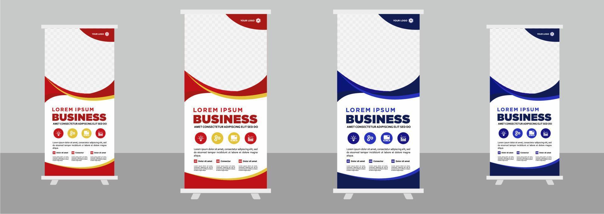 Corporate business roll up stand banner design template vector