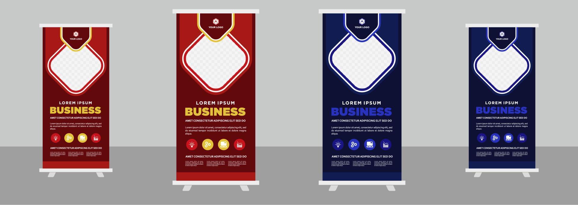 Corporate business roll up stand banner design template vector