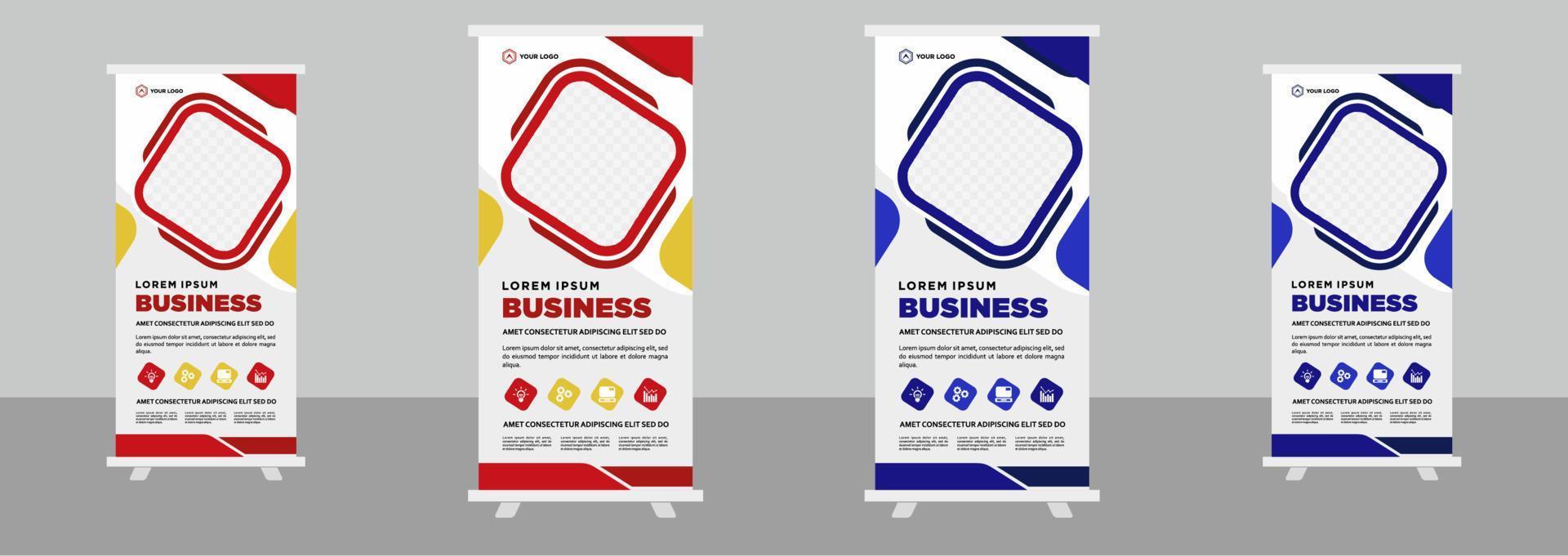 Corporate business roll up stand banner design template vector