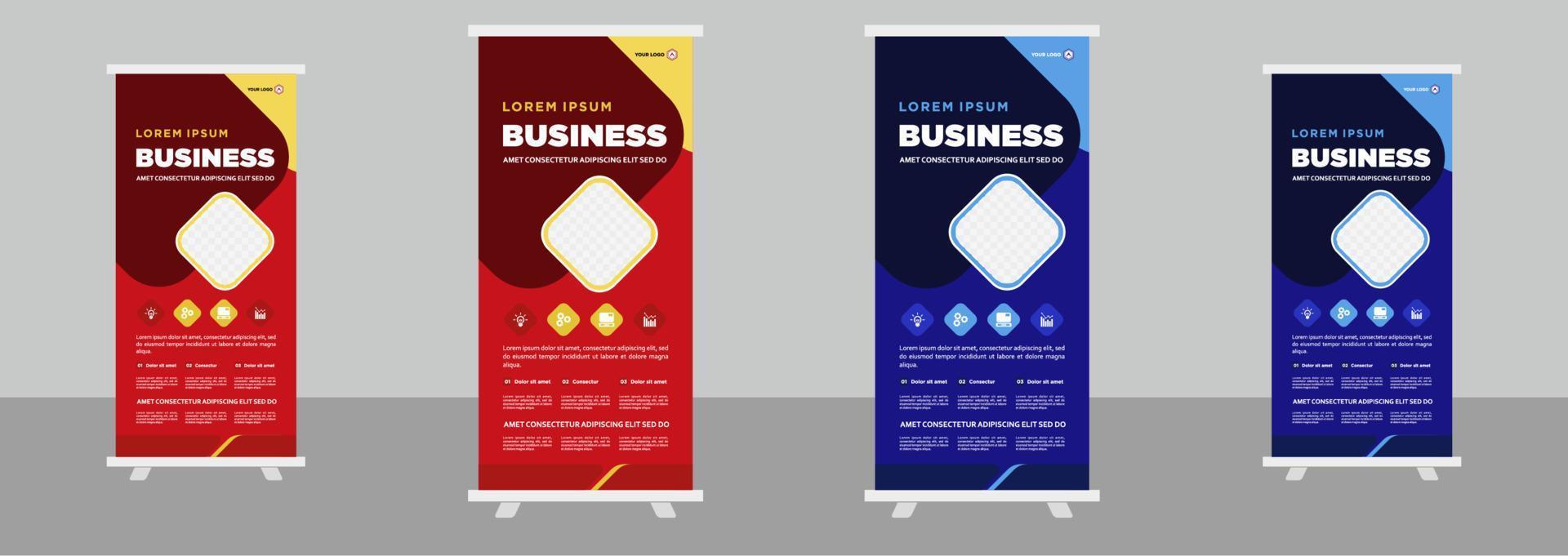 Corporate business roll up stand banner design template vector