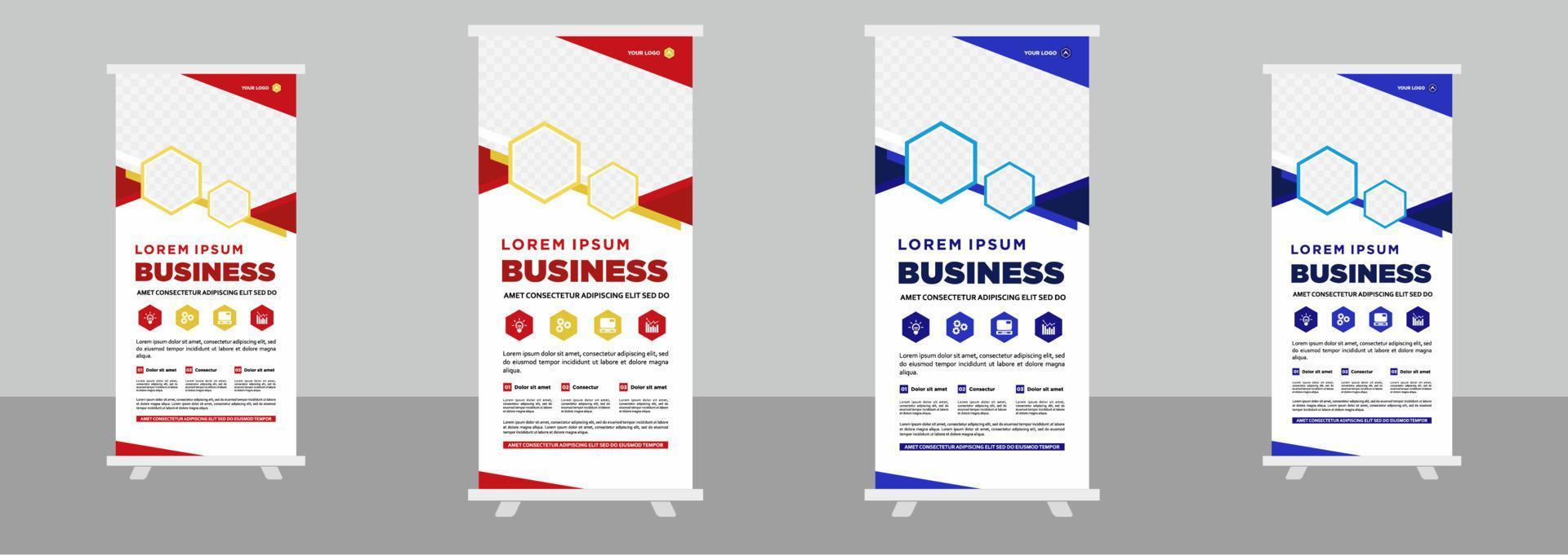 Corporate business roll up stand banner design template vector