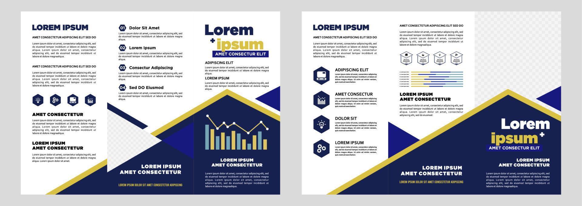 plantilla de folleto tríptico de marketing digital empresarial minimalista vector