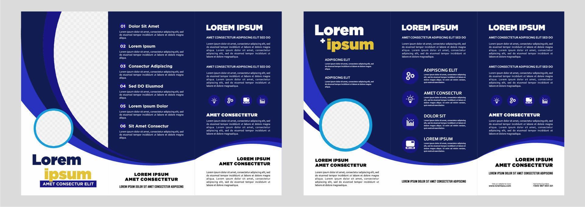 Minimalist business digital marketing trifold brochure template vector