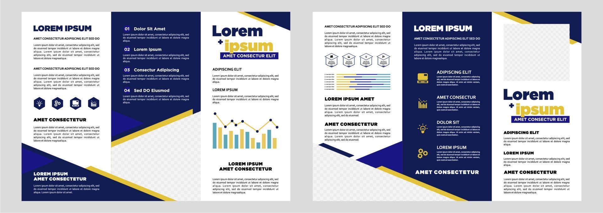 Minimalist business digital marketing trifold brochure template vector