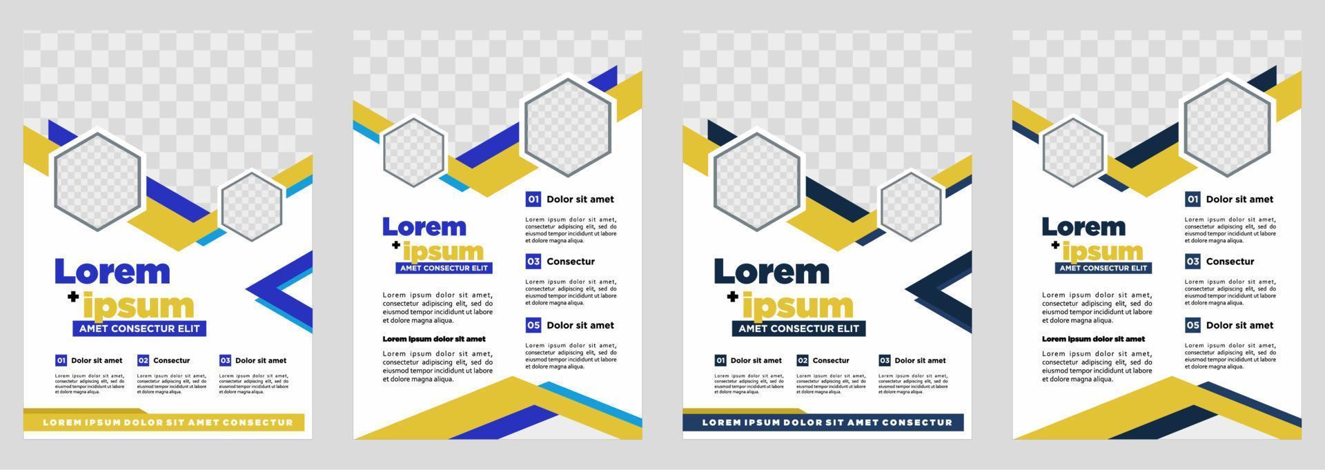 cubierta de diseño de folleto diseño moderno folleto de póster de informe anual en a4 con triángulos de colores vector