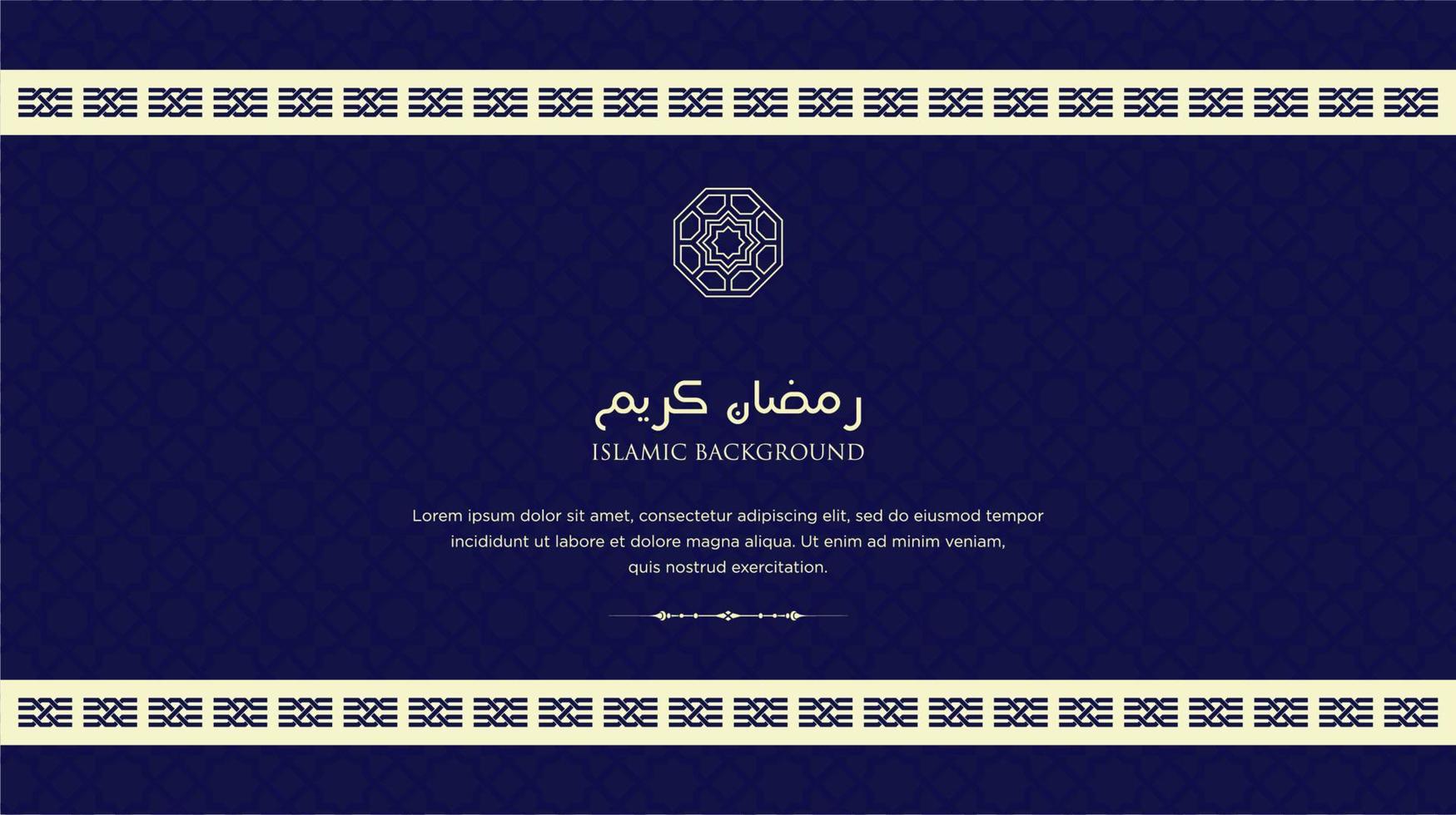 ramadan kareem árabe islámico elegante fondo de adorno de lujo blanco y dorado con patrón árabe y marco de arco de adorno decorativo vector