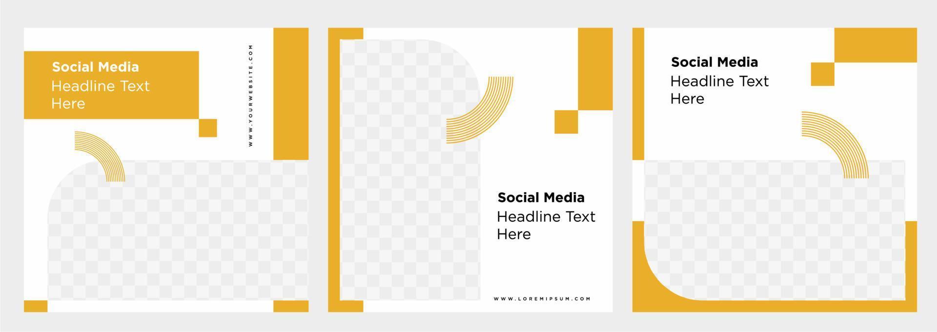 Minimalist social media post template collection or banner vector