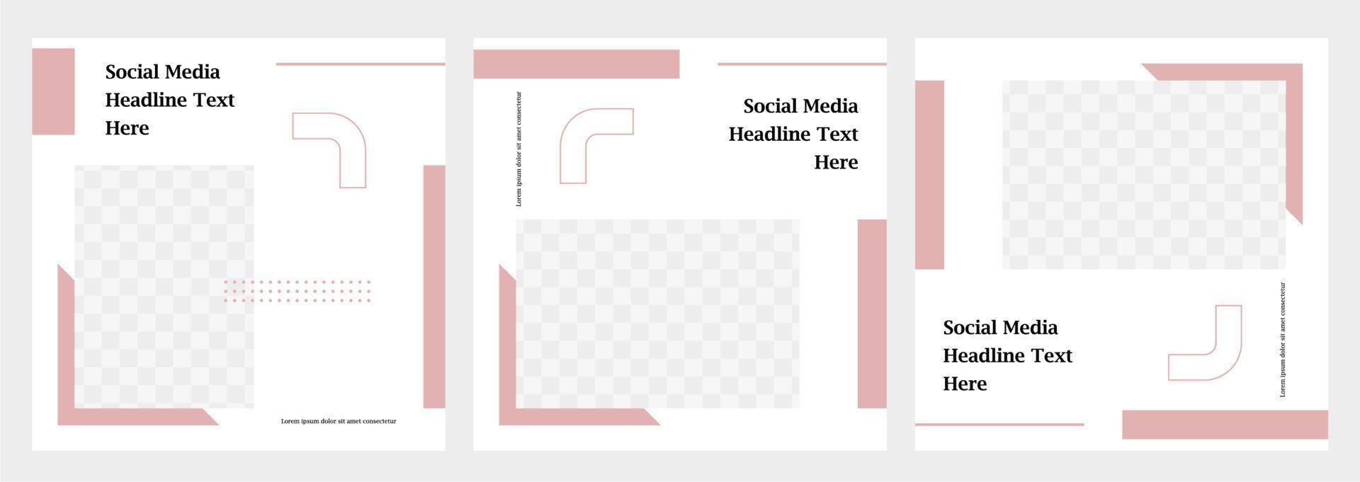 Minimalist social media post template collection or banner vector