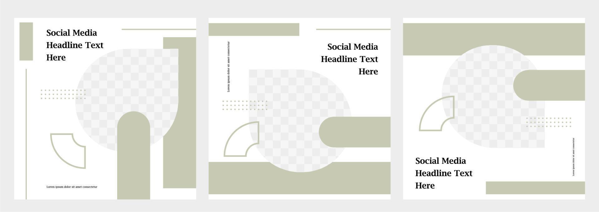 Minimalist social media post template collection or banner vector