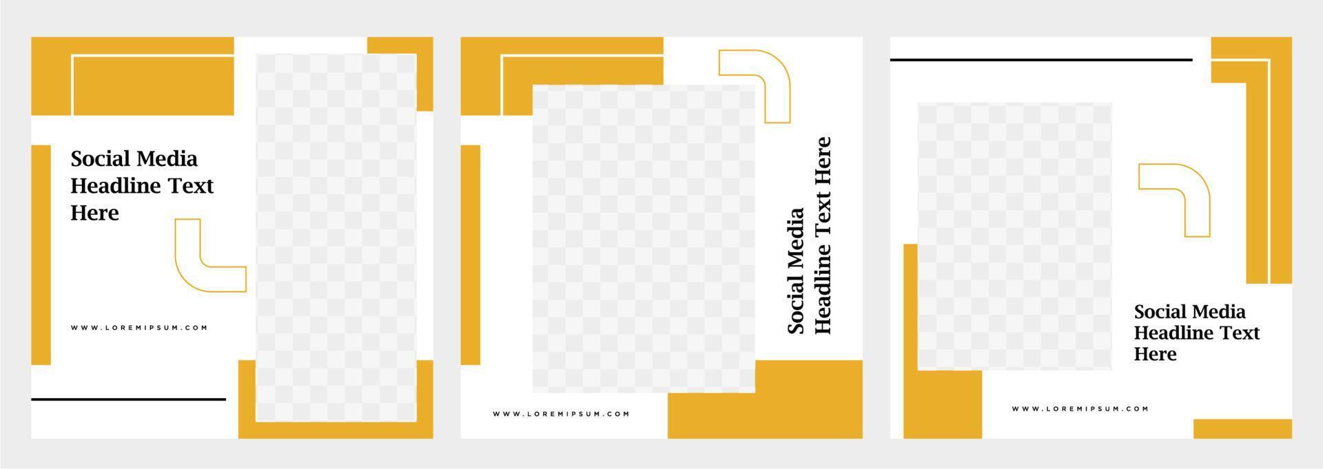 Minimalist social media post template collection or banner vector