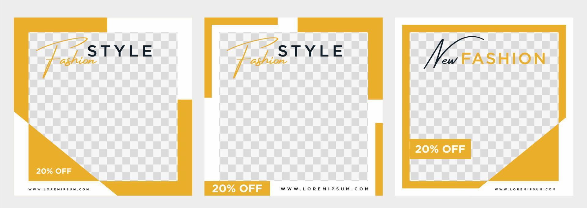 Minimalist social media post template collection or banner vector