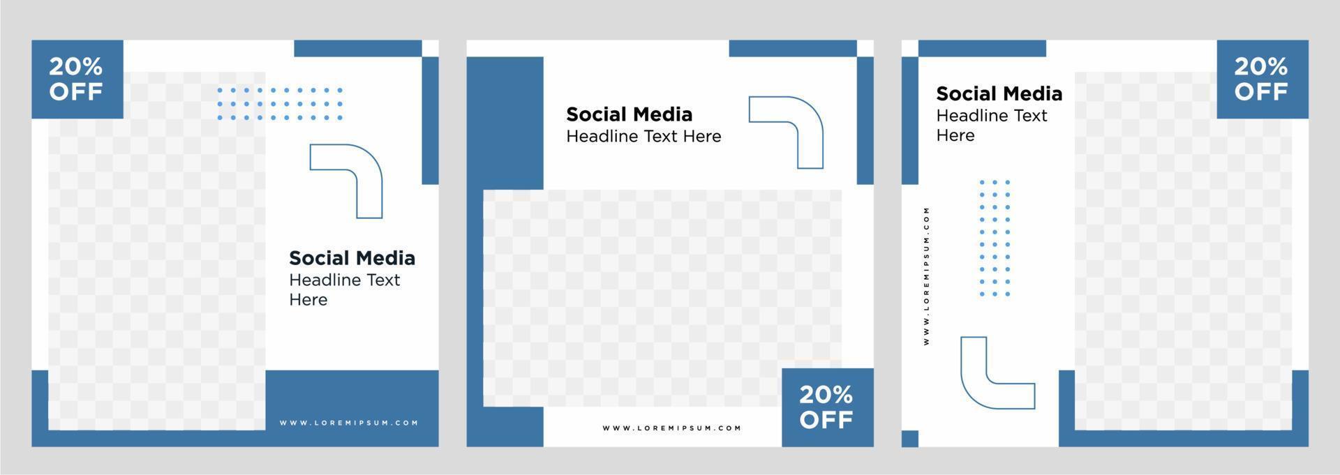 Minimalist social media post template collection or banner vector