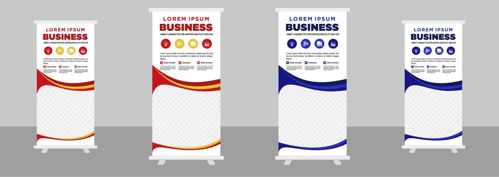 plantilla de diseño de banner de stand enrollable de negocios corporativos vector