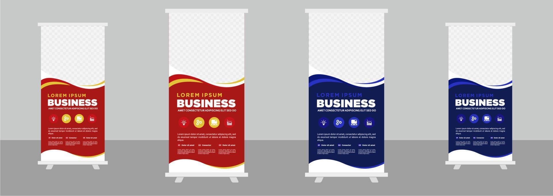 plantilla de diseño de banner de stand enrollable de negocios corporativos vector