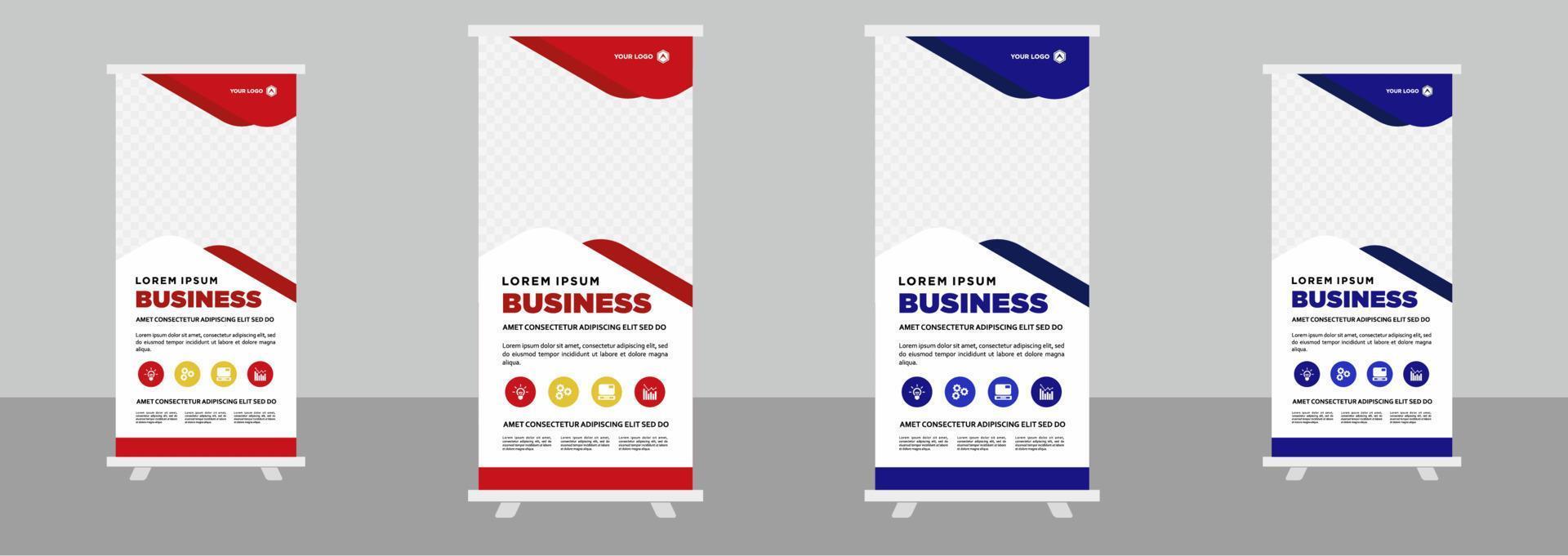 Corporate business roll up stand banner design template vector