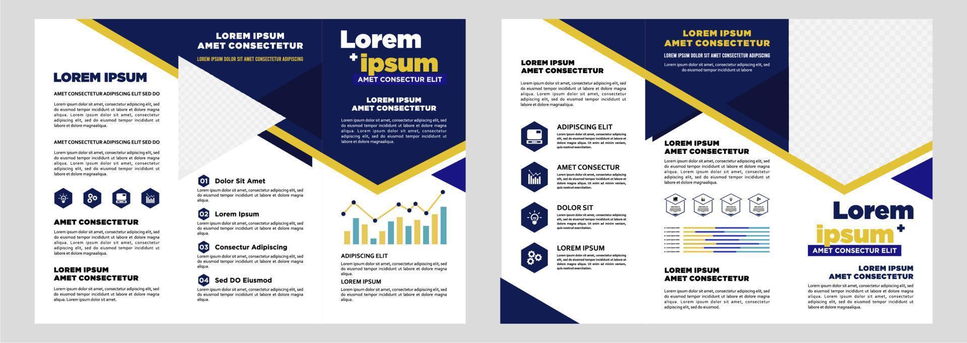Minimalist business digital marketing trifold brochure template vector