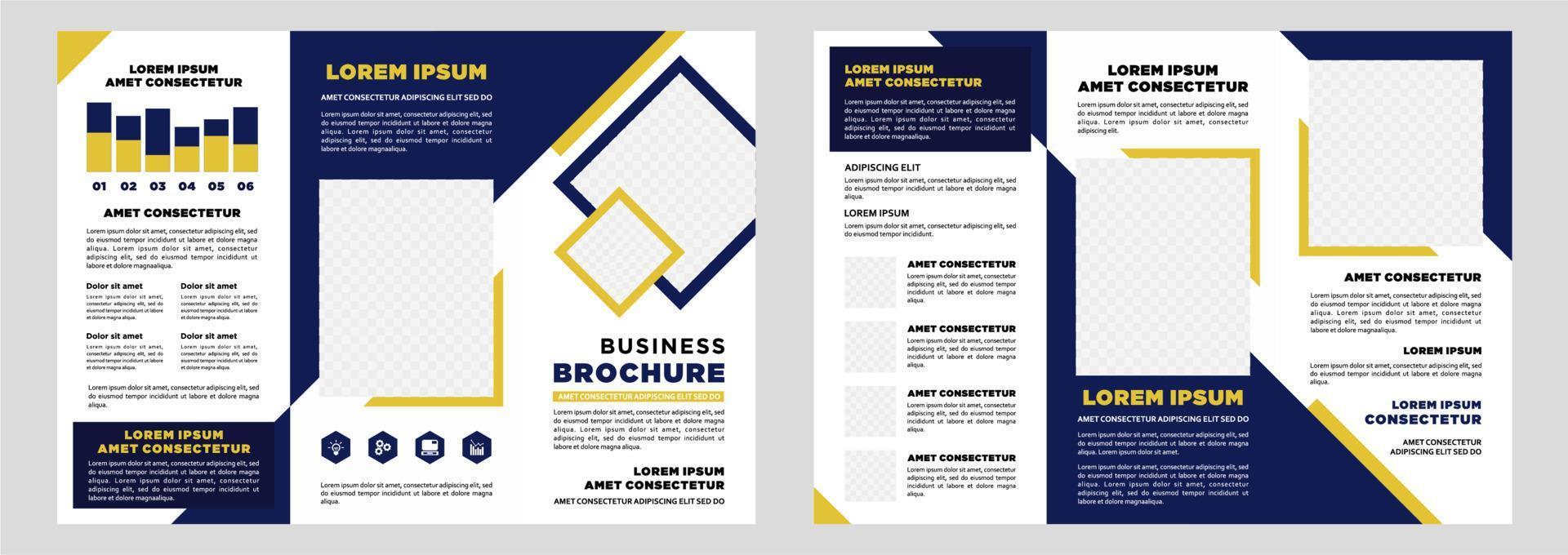 Minimalist business digital marketing trifold brochure template vector