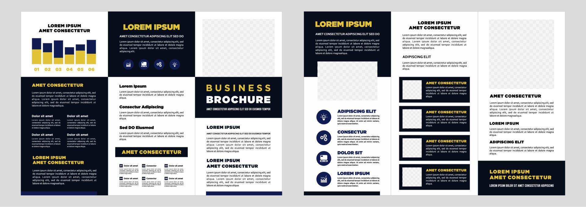 Minimalist business digital marketing trifold brochure template vector