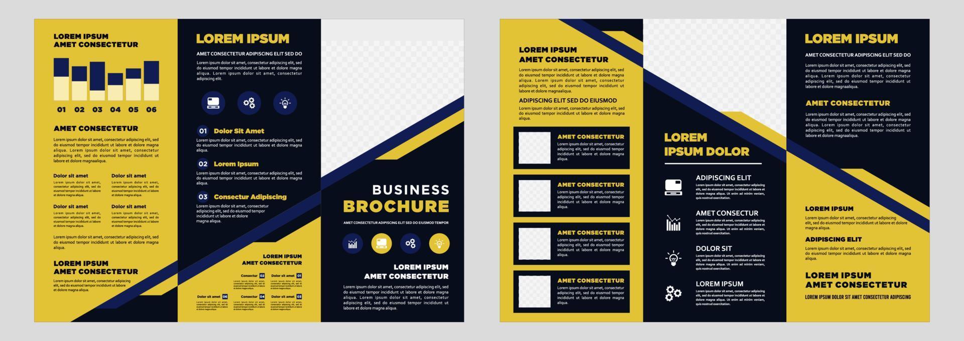 Minimalist business digital marketing trifold brochure template vector