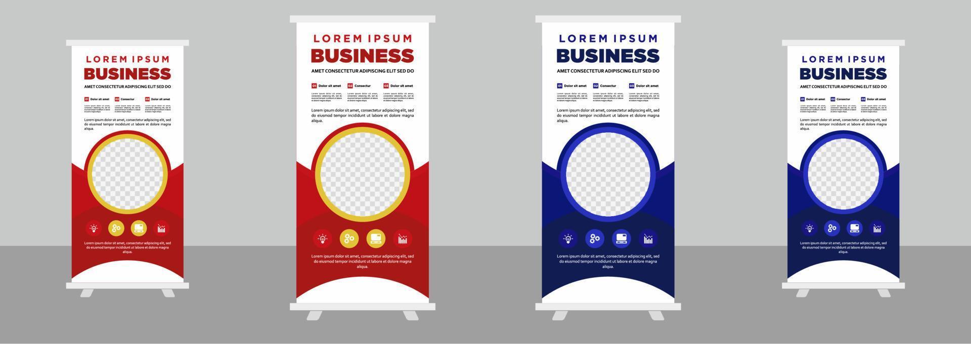 Corporate business roll up stand banner design template vector
