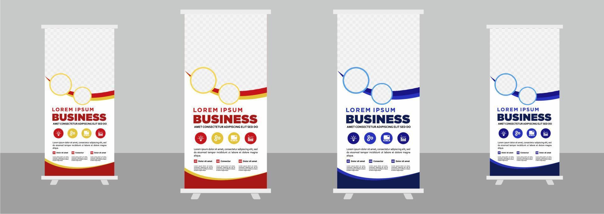 plantilla de diseño de banner de stand enrollable de negocios corporativos vector