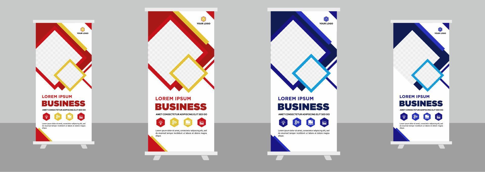 Corporate business roll up stand banner design template vector