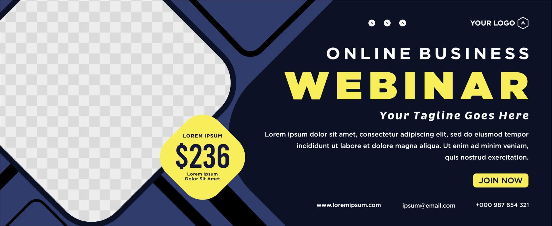 Digital marketing live webinar and corporate social media post or template banner vector