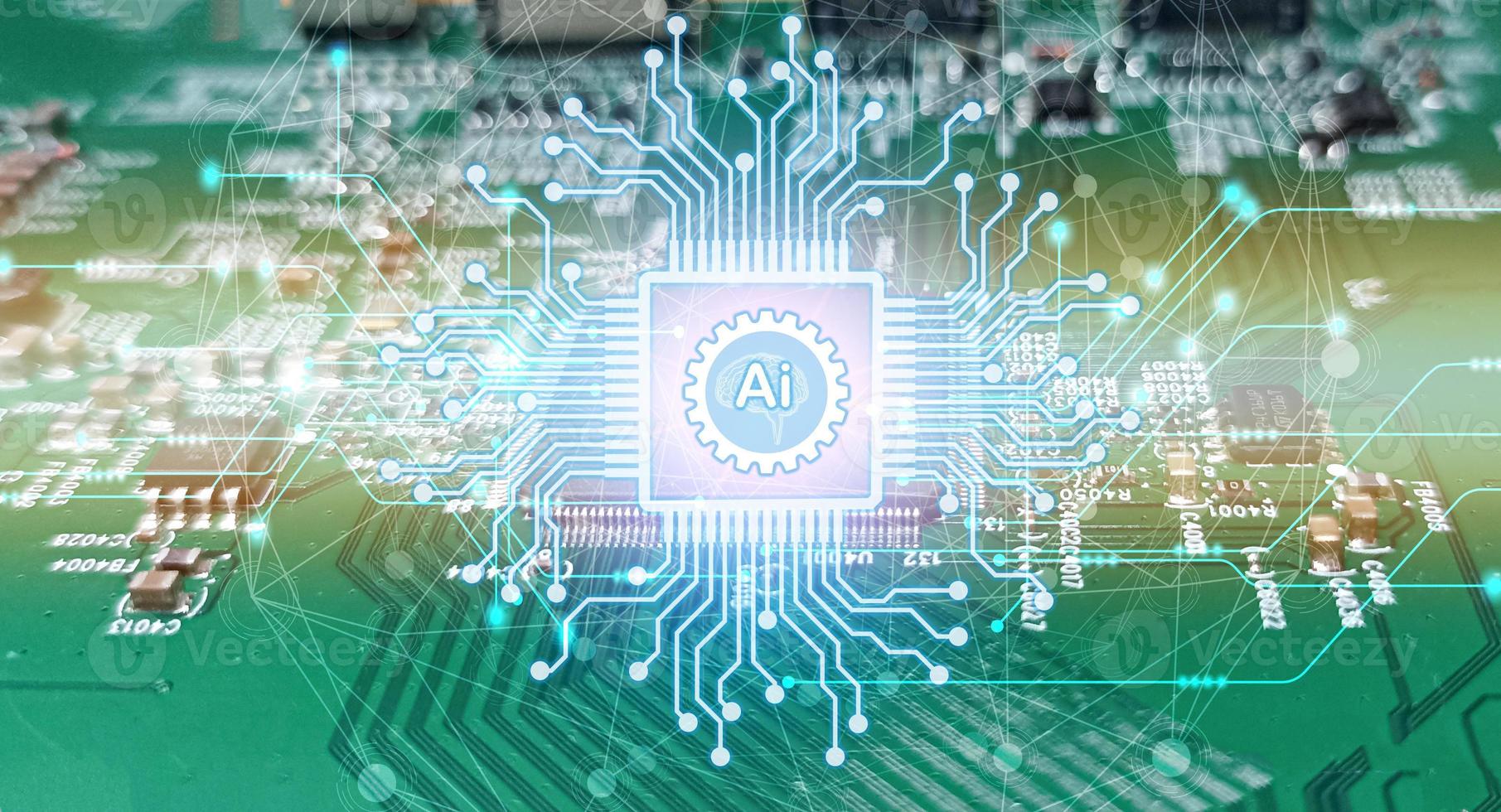 The concept of using artificial intelligence AI to control the system photo