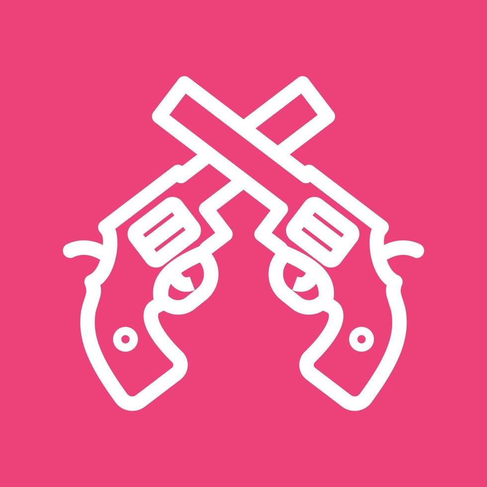 Two Guns Line Color Background Icon vector
