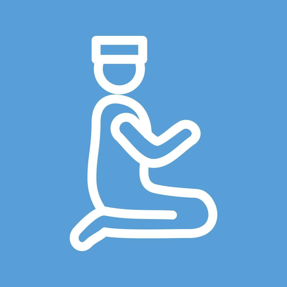 Praying Line Color Background Icon vector