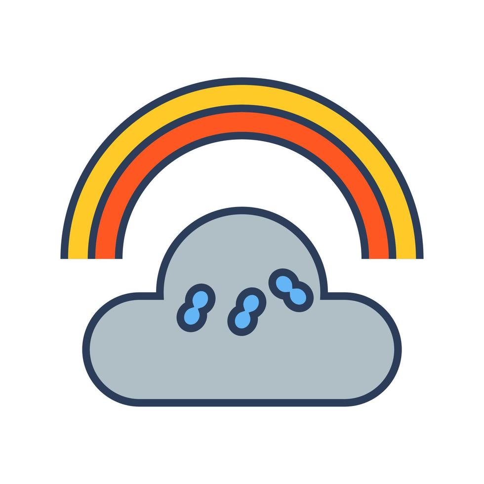 Cloudy with Rainbow Vector Icon