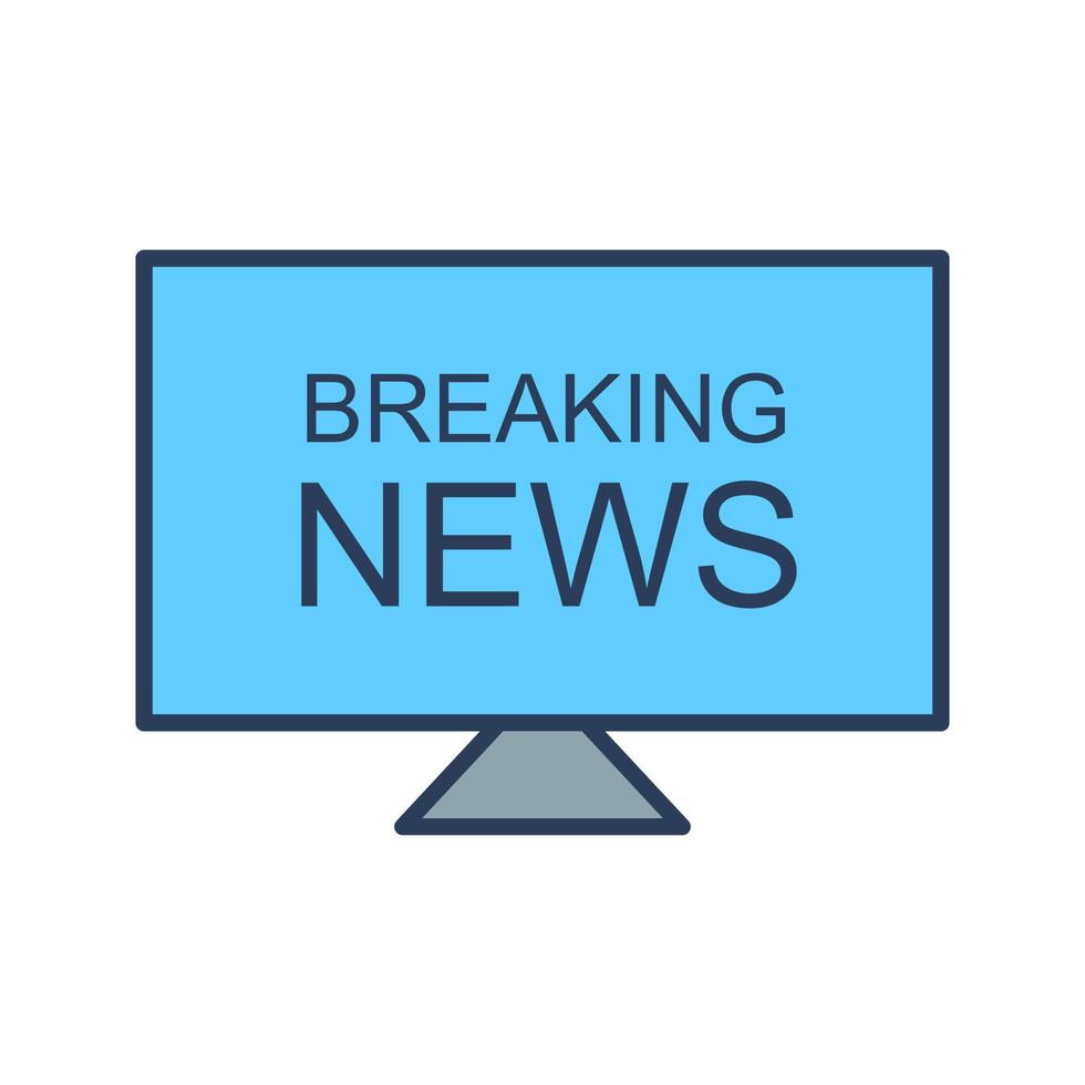 Breaking News on TV Vector Icon