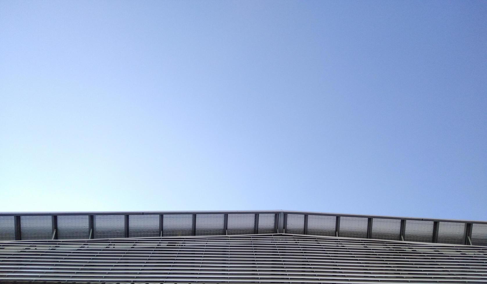 High steel roof, blue sky, civil engineering photo