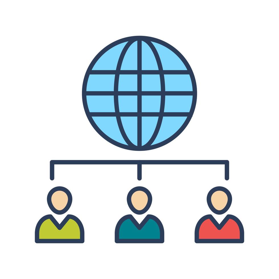 Web Client Server Line Filled Icon vector