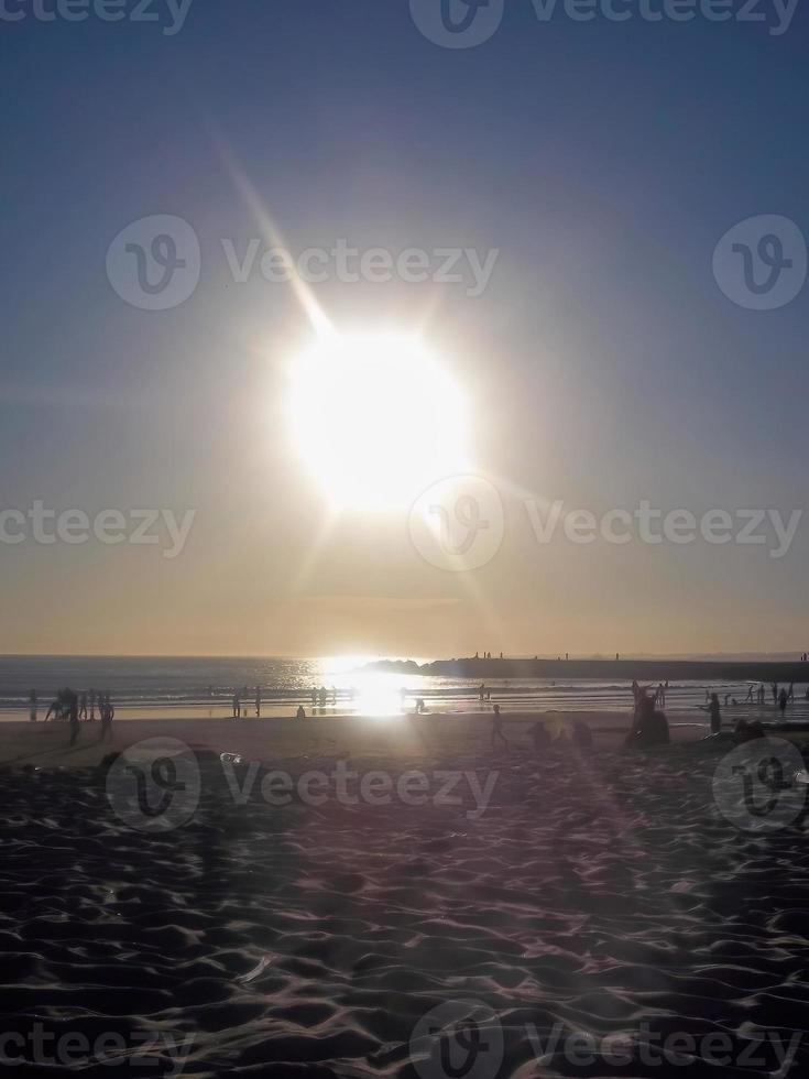 Front sun in the camera during a sunset photo