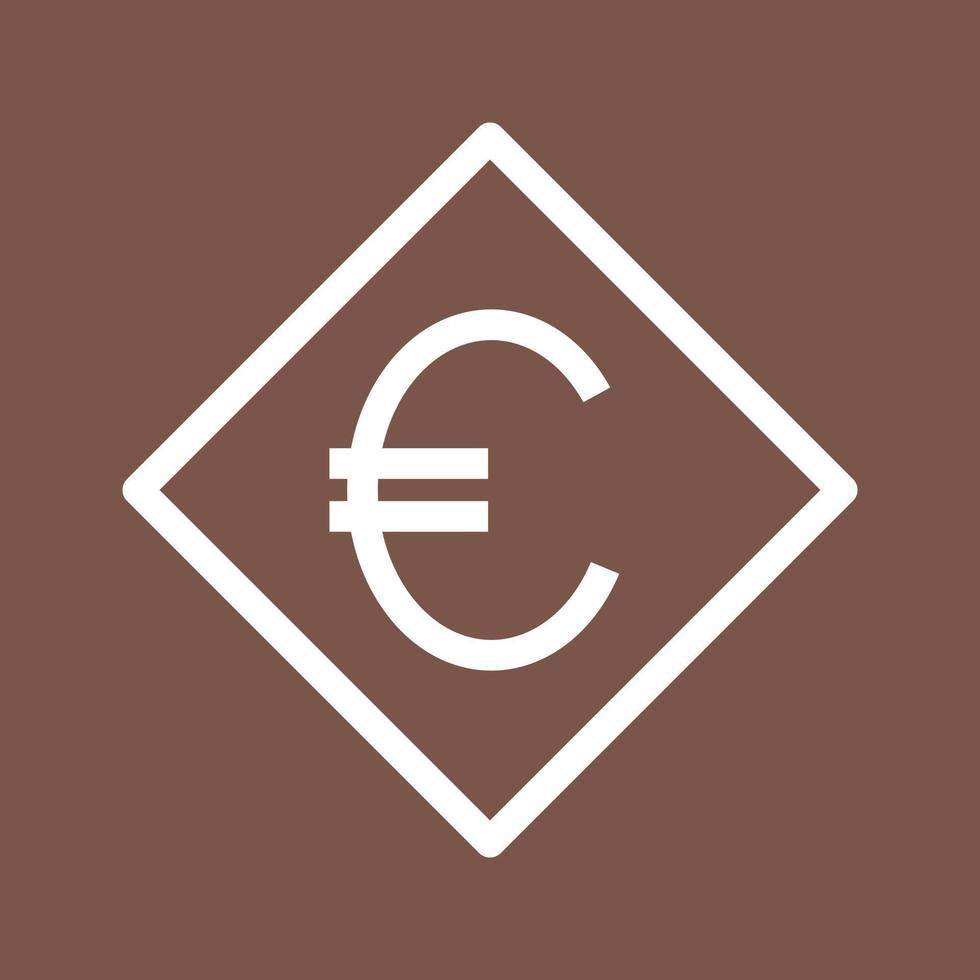 icono de fondo de color de línea de símbolo de euro vector