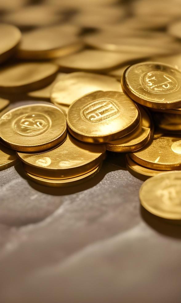 Yellow Gold Coins Background photo