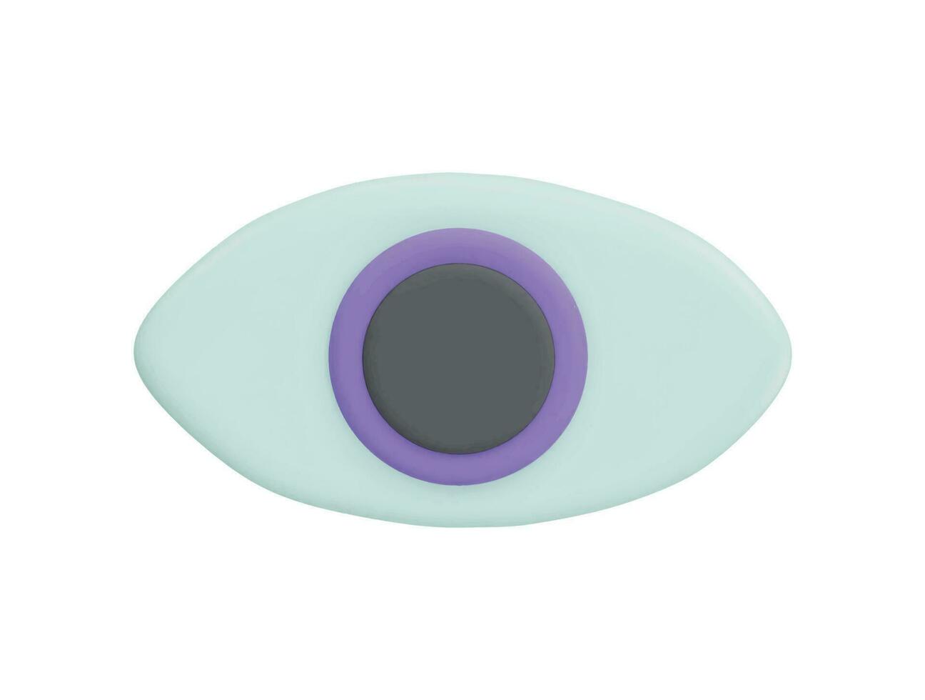 identificación ocular con estilo minimalista de dibujos animados de icono de vector 3d