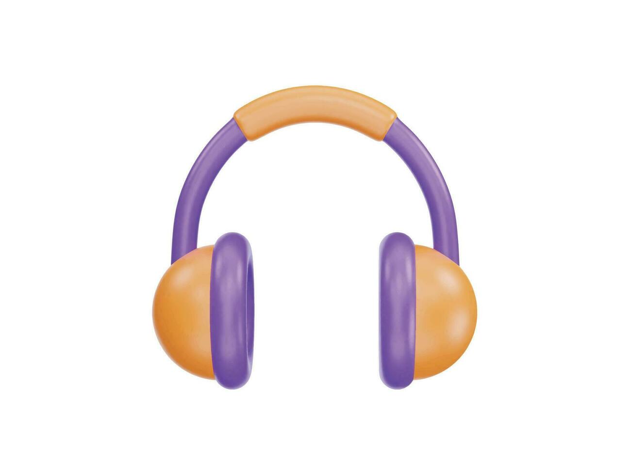 auriculares con estilo minimalista de dibujos animados de icono de vector 3d