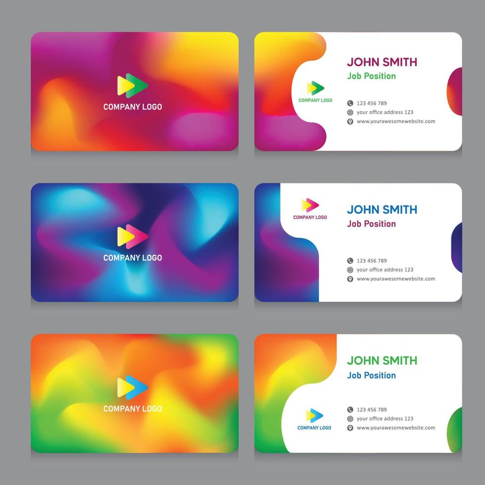 Gradient Business Card Set Template vector