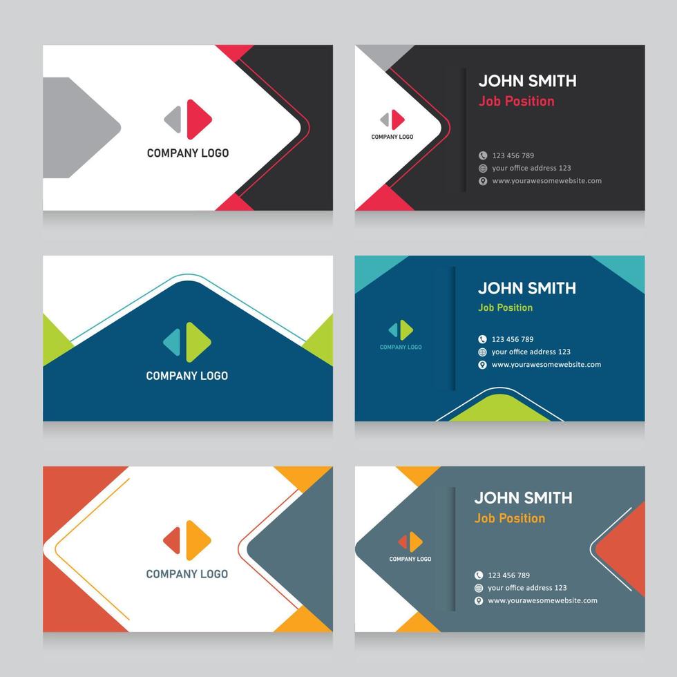 Flat Business Card Set Template vector