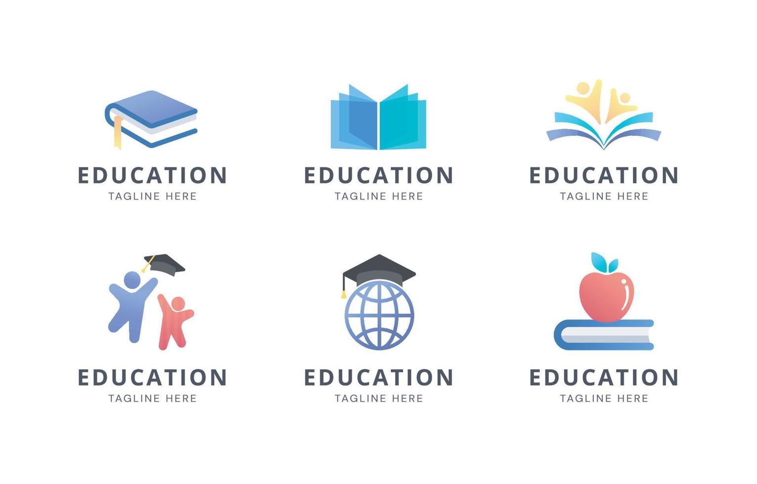 conjunto de logotipo de educación vector