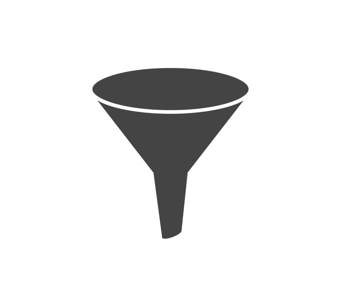 Funnel icon vector. Sort sign, filter symbol black and white. vector