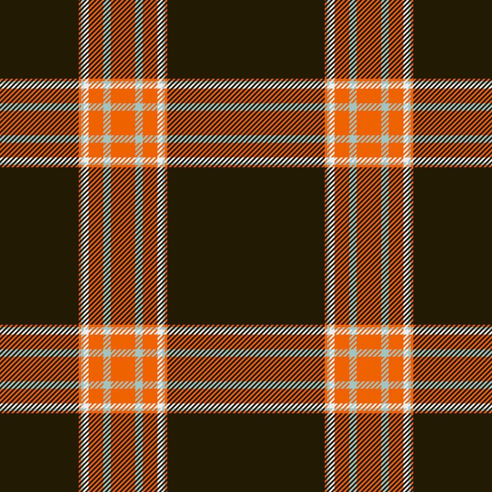 Plaid seamless pattern in orange. Check fabric texture. Vector textile print.